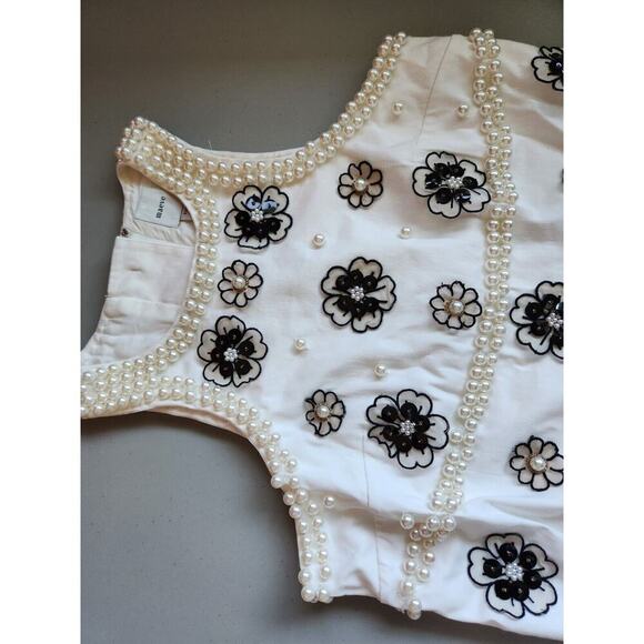 NWD Maeve 3D Embellished Pearl Shift Mini Dress Sz XSP Petite White #9N501 - Picture 5 of 14